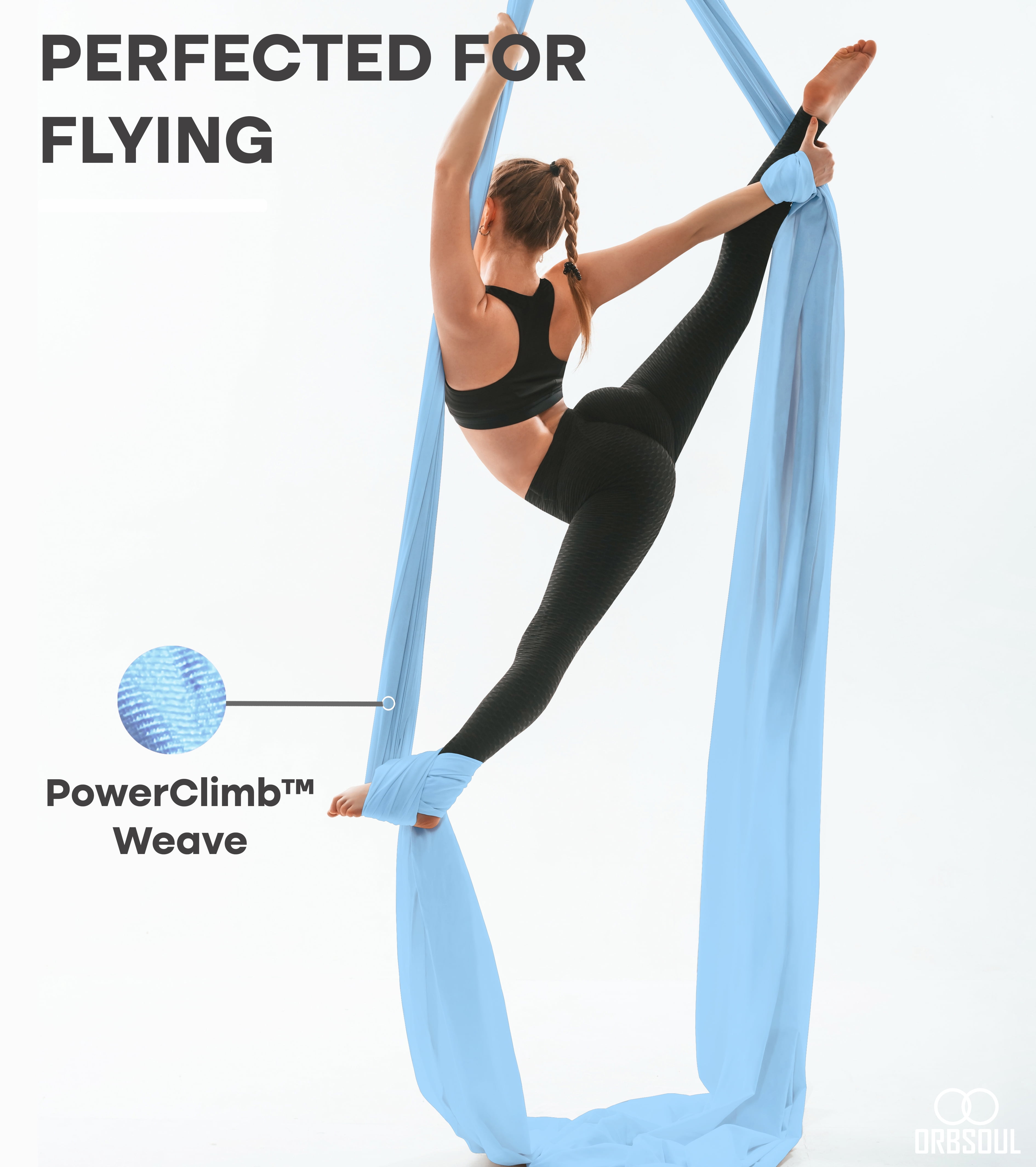 Orbsoul Aerial Silks Set + Yoga Hammock (Complete Rigging Hardware) - Premium Aerial Nylon Silks 40 Denier Tricot