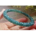 thumbnail image 3 of Icy Blue Water Green Natural A JADE Jadeite Rose Flower Bangle Bracelet 58 mm 693877 TN, 3 of 13