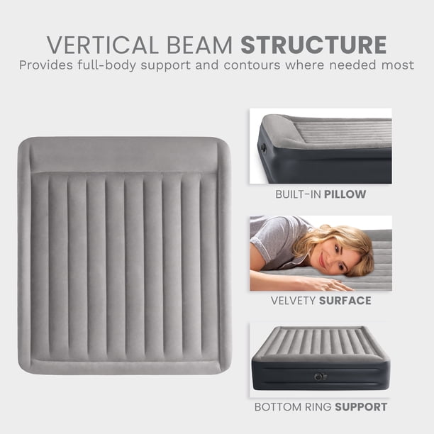 Intex King Size Inflatable Airbed with Internal Pump, Dura Beam