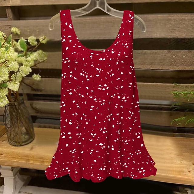 Clearance Staron Tank Tops for Women 2025 Loose Fit Trendy Boho Floral Blouses Casual Soft Sleeveless Basic Flowy Tank Tops Blouses Spring Summer Round Neck Tank Tops Shirts