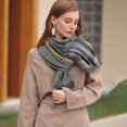 thumbnail image 6 of Prolriy Scarf for Women Autumn and Winter Colorful Plaid Shawl Thickening Warm Fringe Scarf Womens Scarf D, 6 of 8