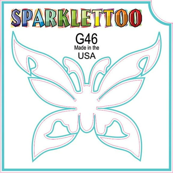 Ruby Red Paint G46-2 2 x 2 in. 2 Ply Tribal Butterfly Design Glitter Tattoo, Pack of 100