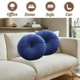 thumbnail image 4 of Velvet 18-Inch Round Throw Pillow for Home Decorative Couch, Navy (Set of 2), 4 of 6