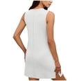 thumbnail image 5 of Women's V-Neck Sleeveless T-Shirt Dress Solid Side Slit Loose Summer Casual Maxi Dress, 5 of 8