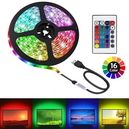 

USB LED Strip Light 24 Key Mini Remote Control Multicolor RGB Home LED Tape Light Strip for TV Backlight