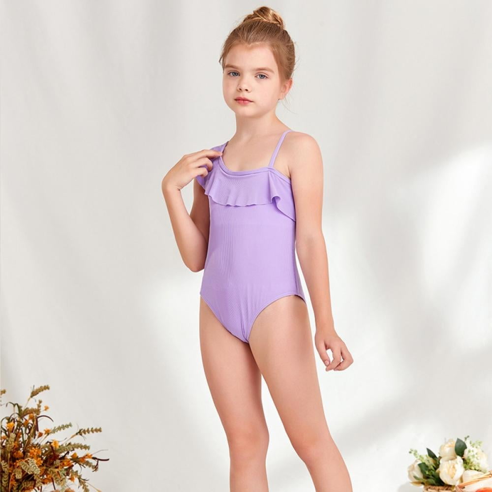 Lov Little Girls Bikini Beach Swimwear Beach Bikini Bathing Suit One Shoulder One Piece Swimsuits Summer Beach Outfit, Size 11-12 Years, Infant