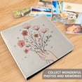 thumbnail image 4 of FORMRS 3 Ring Photo Album 4"x6" Self Adhesive Large Capacity PU Leather Cover, Red Flower, 4 of 8