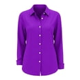 thumbnail image 6 of NominalSnugButton down Shirts for Women Long Sleeve Plaid Shirts Ruffle Blouses Business Casual Tops 2026 Trendy Outfit, 6 of 8