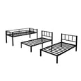 thumbnail image 5 of Seetaras Twin XL Over Twin&Twin Size Bunk Bed for 3,Metal Triple Bunk Bed with Guardrails, L Shape 3 Bed Bunk Beds with Ladder, Easy Assembly, No Need Box Spring, 5 of 8