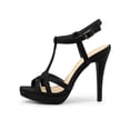 thumbnail image 3 of BLISSFUL STEP Women T Strap Slingback Platform Stiletto Heel Sandals Black 8, 3 of 8