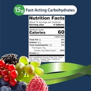 TRUEplus Glucose Tablets, Chewable, Assorted Flavors, 15g Fast-Acting Carbs, 50 Count, 12 Bottles