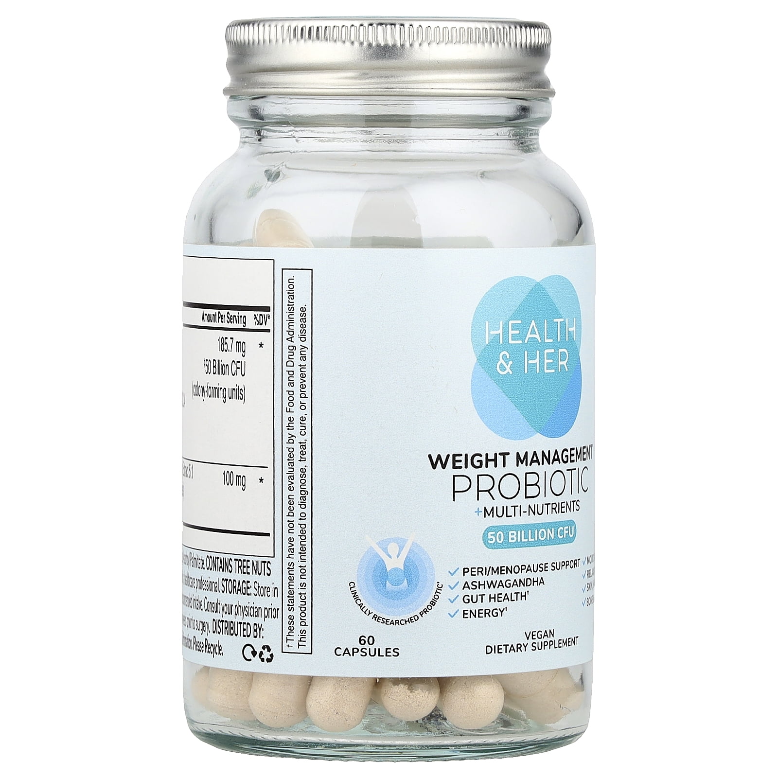 Health and Her Weight Management Probiotic + Multi-Nutrients, 60 Capsules