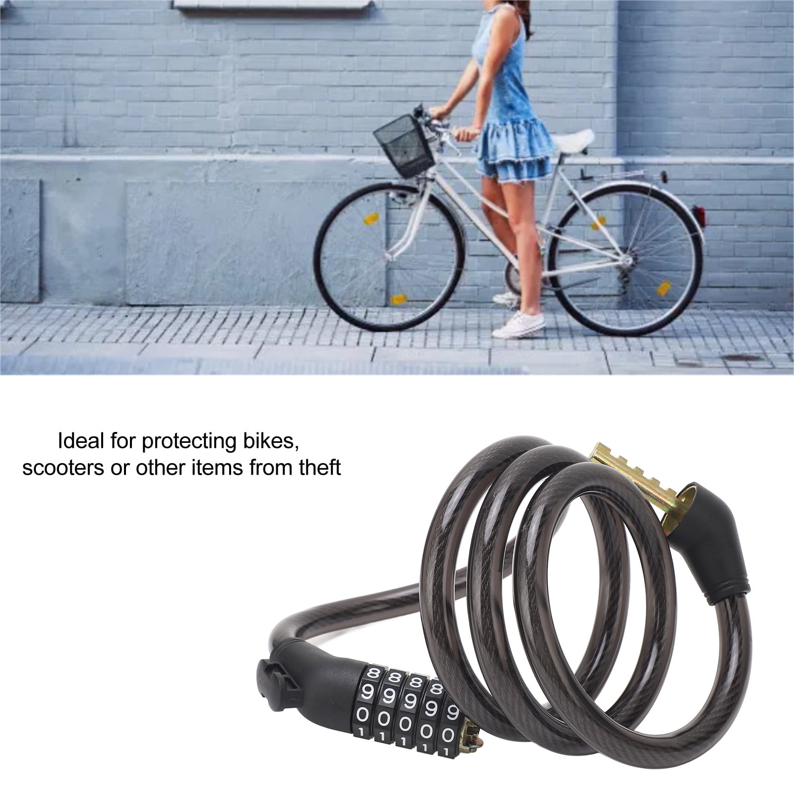 Bicycle Password Lock, Theft Proof Chain Lock Portable Protective