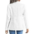 thumbnail image 5 of TKLPEHG Women's Blazers Tweed Plaid Blazer Jacket Fashion Business Casual Lapel Elegant Coat with Pockets (White,XXL), 5 of 6