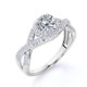 thumbnail image 3 of JeenMata Anillo de Bodas de Moissanita de Corte Redondo de 1 Quilate en Oro Blanco de 18 K sobre Plata, 3 of 6
