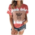thumbnail image 2 of Fiudx Ofertas Relámpago Top de Manga Corta Regular para Mujer con Estampado Degradado Sexy de Verano para Mujer, 2 of 4