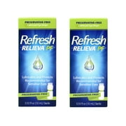 Refresh RELIEVA Preservative-Free Lubricant Eye Drops for Sensitive Eyes, 0.33 FL OZ (10 ml) - 2 Pack
