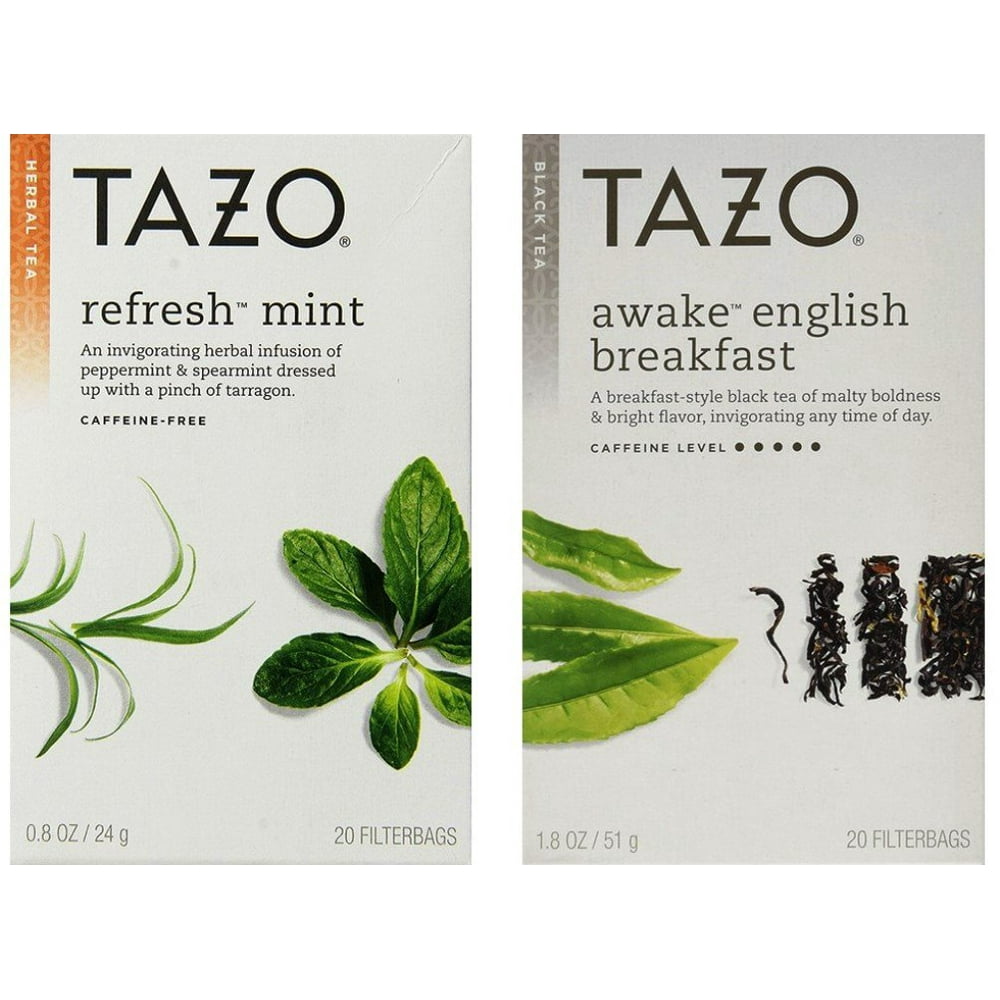 Tazo Flavored Tea 2 Flavor Variety Bundle, (1) each Refresh Mint