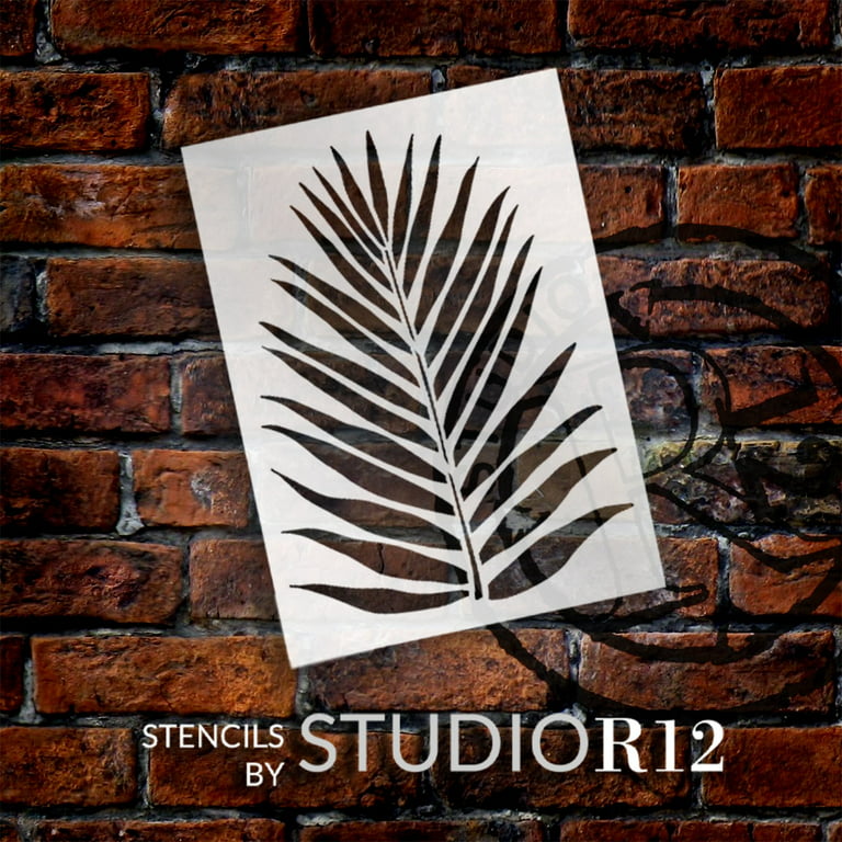 StudioR12 Tropical Palm Leaf Stencil for DIY Boho Home Decor, STCL6455,  13.5 x 9.75 inches 