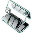 thumbnail image 1 of Funda antimiradas para iPhone 12 Pro Max, con fuerte adsorción magnética, protector de lente de cámara, marco de metal 360, protección de cuerpo completo, vidrio de doble cara (iPhone12Promax, azul) Ormromra CZDZ-ZH44-4, 1 of 8