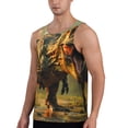 thumbnail image 2 of Balery Realistic Style Forest Dinosaur Pattern Men's Workout Tank Top Gym Muscle Tee Fitness Bodybuilding Sleeveless T Shirt Quick Dry Fit Muscle Tank Top Slim-Fit Tank-4X-Large, 2 of 7