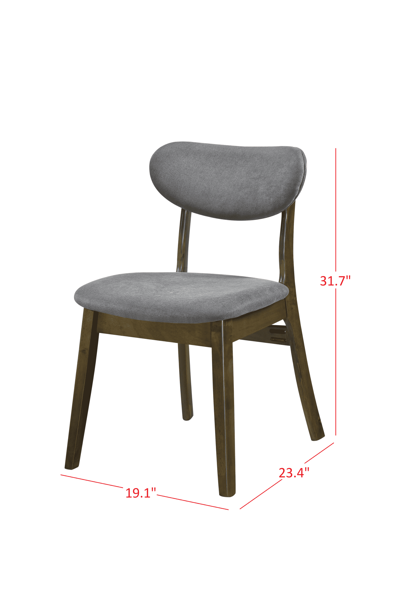 Home Design Kitty Dining Chair (Set of 4), Gray/Brown, Curved-back design, Padded seat, Comfortable seating, Sturdy frame, Modern style, Durable construction