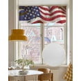 thumbnail image 4 of Shabby Chic Flag Linen Curtain Valance for Bedroom/Bathroom/Kitchen/Office/Living/Dining Room Window,Patriotic Memorial Independence Day Rod Pocket Topper Decorative Cafe Drapes Panel 60"x18", 4 of 6