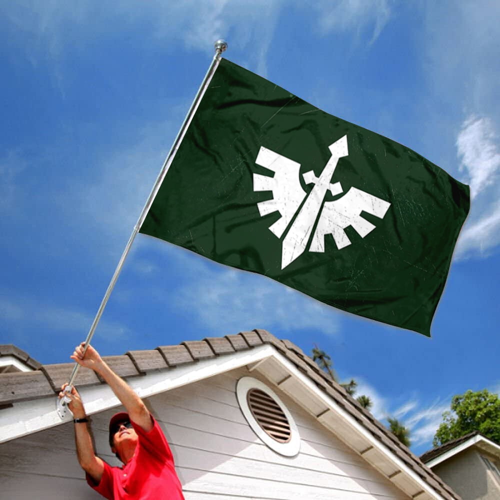 Dutern Double Sided Warhammer Inspired Dark Angels Flag Banner 3 Ply with Brass Grommets 3x5 Feet