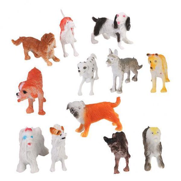 16x de Modelo de Animal de Perro Mascota de 12x 1,6-2 Pulgadas, Juguetes Educativos para Niños, Regalos Coleccionables
