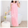 thumbnail image 1 of Fashion Flower Embroidered Bathrobe Multipurpose Wearable Bath Towel for Home Bathroom, 1 of 5