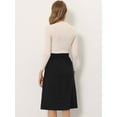 thumbnail image 4 of DARING DIVA Women's A-Line Button Front Belted Midi Skirts 2XL Black, 4 of 6