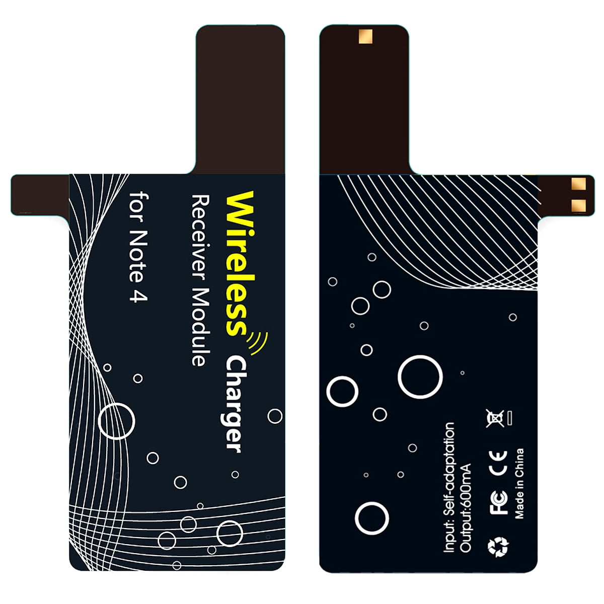 Qifull QRN4 Ultra-thin Qi Wireless Charger Charging Receiver Module for Galaxy Note 4 N910 /N910F /N910A /N910T /N910P /N910V /N910R4 /N910w8 (Black)