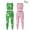 Set-1, variant on Essenclo Girls Athletic Set, Crop Top and Leggings, Size 3-16, 5 Pc Set - Pink Green