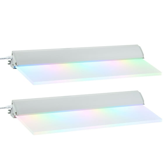 onn RGBIC LED Floating Shelves, 2 Pack