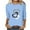 Light Blue, variant on Sakmal Brown Summer Tops for Women 2024 3/4 Sleeve Crew Neck Love Heart Pullover Womens T Shirts