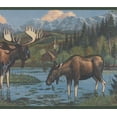 thumbnail image 1 of Orignal dans la Forêt Marécage Large Papier Peint Bord Rétro Design, Rouleau 15' x 9'', 1 of 3