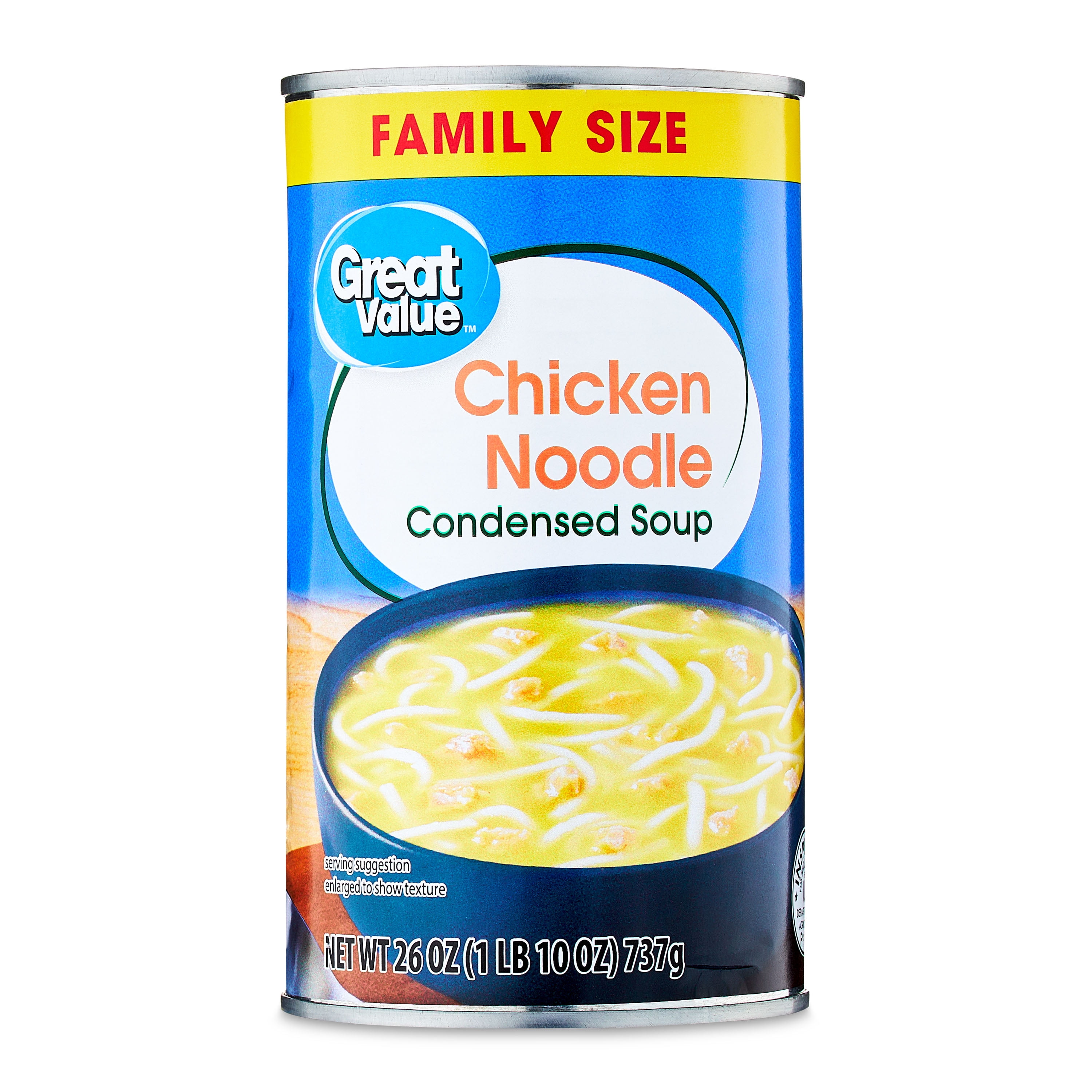 Great Value Chicken Noodle Canned Soup, Family Size, 26 oz