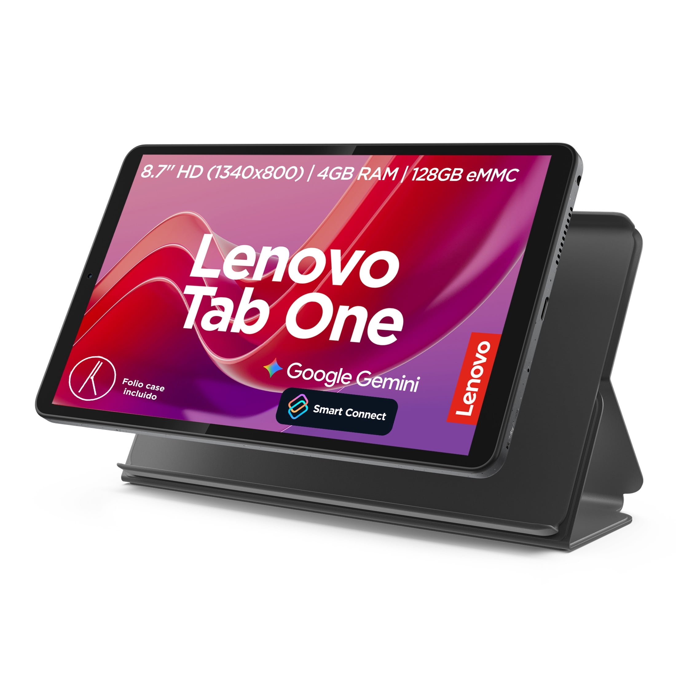 Tablet Lenovo Tab One ZAF00187MX RAM 4GB 128GB Color Gris más folio case