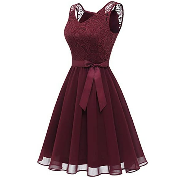 Weiqiqre Women's Club & Night Out Dresses, Women Lace Sleeveless Cocktail Prom Ballgown Vintage Dress