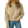 thumbnail image 3 of Soft Crewneck Cropped Sweatshirt For Women Long Sleeve Lightweight Basic Crop Tops 2025, 3 of 3