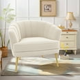 thumbnail image 7 of Andeworld Upholstered Accent Chair with Gold Metal Legs (Beige), 7 of 7
