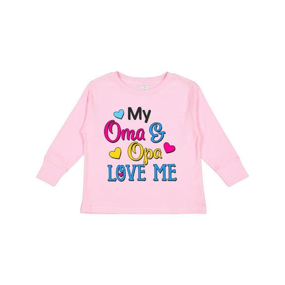 Inktastic My Oma and Opa Love me with Hearts Boys or Girls Long Sleeve Toddler T-Shirt