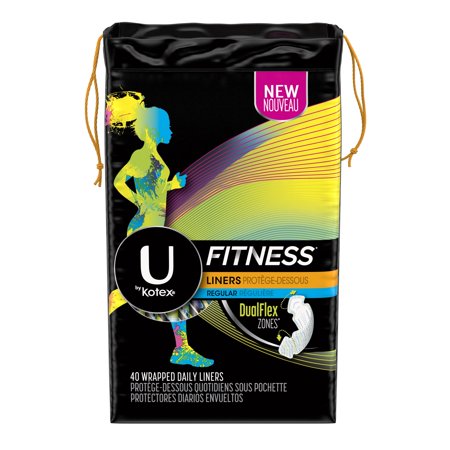 U by Kotex Fitness Panty Liners, Light Absorbency, Regular, 40 (Best Panty Liners For Odor)