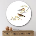thumbnail image 2 of Designart 'Little Birds Sitting On The Tree Branches II' Traditional Circle Metal Wall Art 36x36 - Disc of 36, 2 of 5