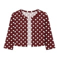 thumbnail image 4 of Gamivast Bolero Shrugs for Women Polka Dot 3/4 Sleeve Open Front Cropped Cardigan Lightweight Casual Dress Cover Up Vintage Style Tops for Spring Summer Vacation Wear, 4 of 6