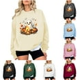 thumbnail image 5 of JSheng Women's Tops for Halloween Fashion Printed Crew Neck Long Sleeve Hoodless Sweatshirt Blouse, 5 of 5