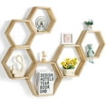 thumbnail image 6 of HexaHome 11.3” x 14.8” Rustic Floating Shelves 6-Tier Honeycomb Wood (6 Count), 6 of 7