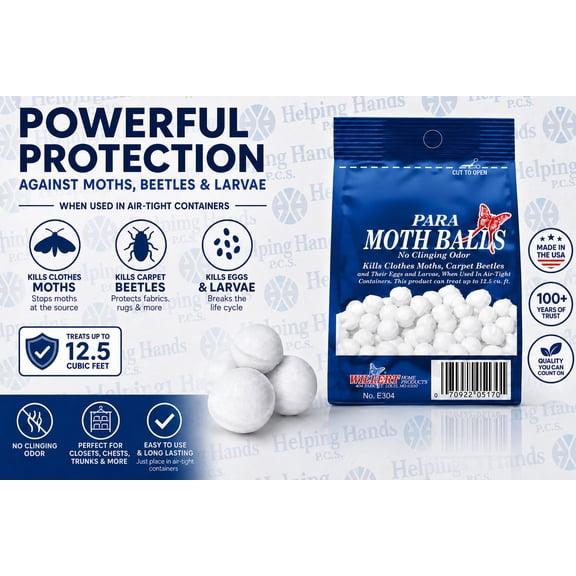 1 Pack Enoz No Clinging Odor Para Moth Closet Balls 4 oz Pack - 32 Balls Total