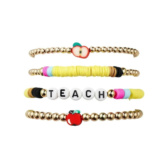 Teacher's Jewelry, Colorful Soft Ceramic Bracelets-Graduation Gift for Teachers-4pcs