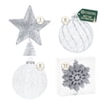 thumbnail image 1 of Set Esferas y Adornos Navideños para Árbol de Navidad Esquimal, 25 Piezas (Cristal Plateado), 1 of 6